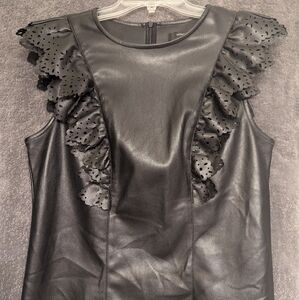 Faux Leather Dress Shirt